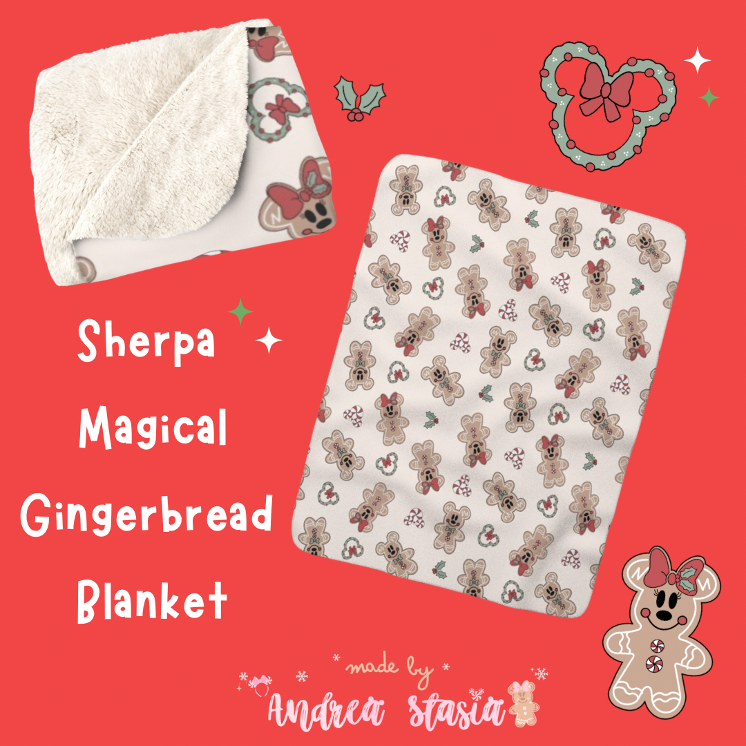 Sherpa Exclusive Gingy Holiday Blanket Made by Andrea Stasia co