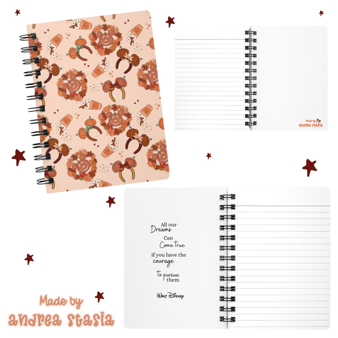 Main st Spooky Spriral journal in Pumpkin - Pre order