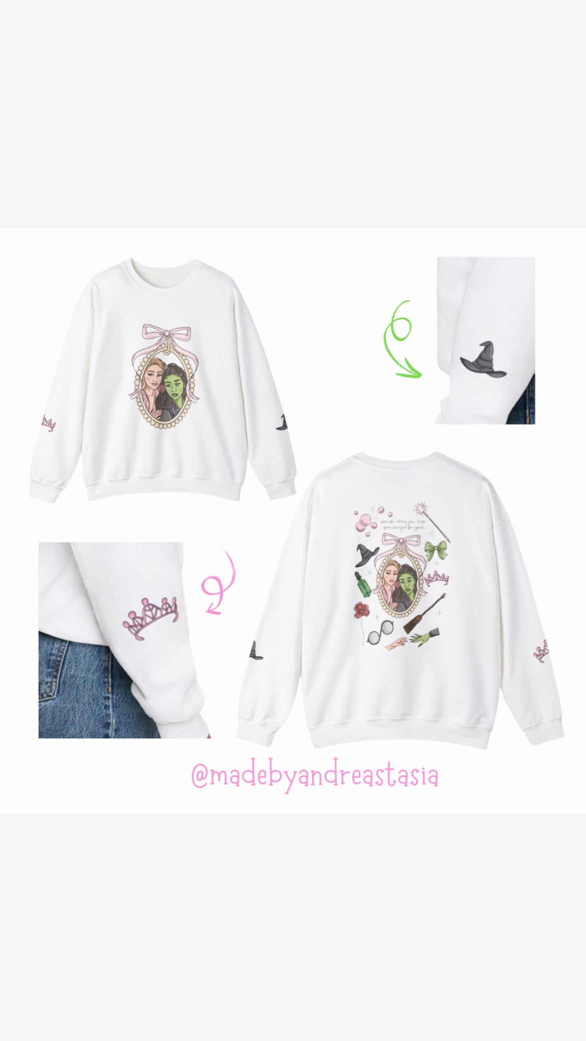 Pink and green besties Crewneck - PRE ORDER