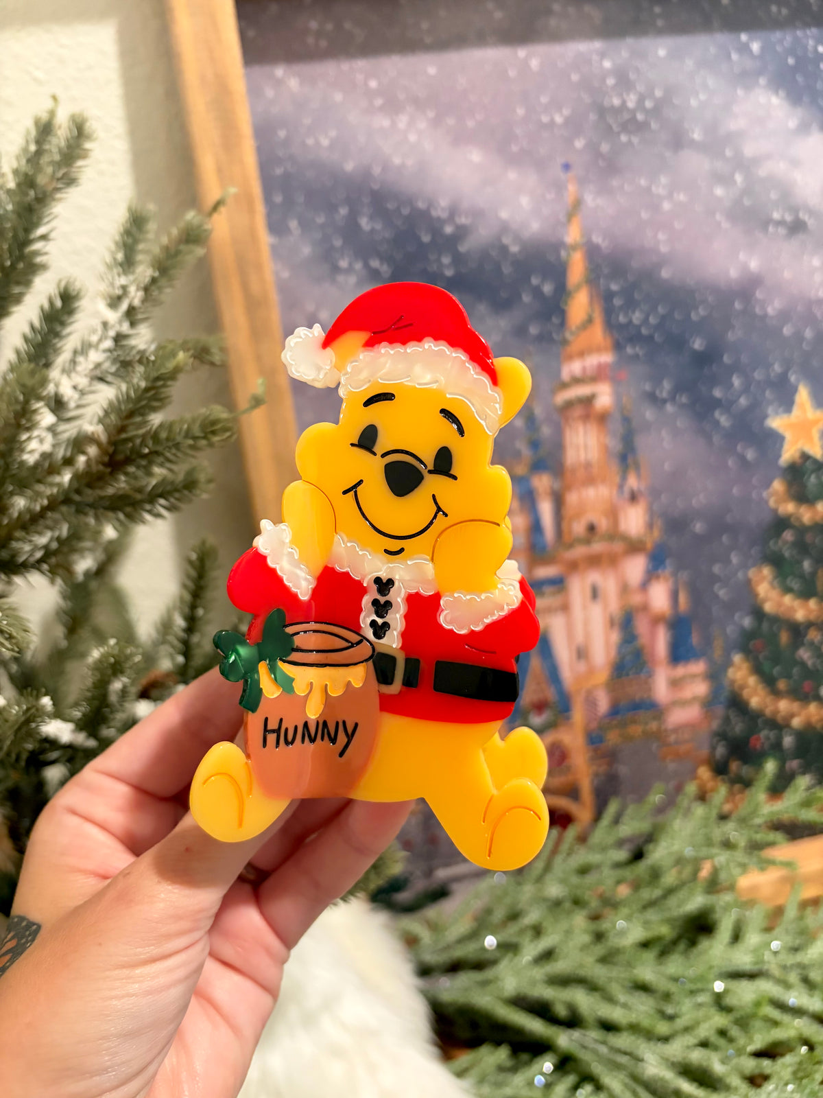 Holly Jolly Bear claw clip • PRE ORDER