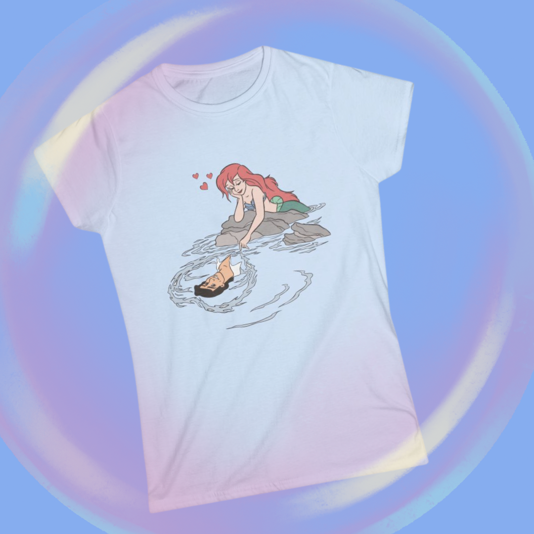 Mermaid in love Adult tee. PRE ORDER