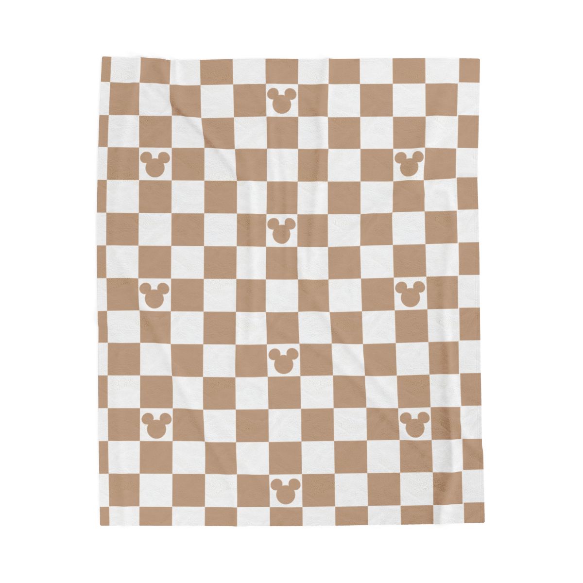Mouse tan checkered blanket - pre order