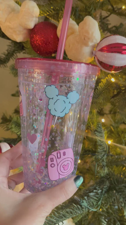 Pink park snacks Snowglobe cup • ready to ship