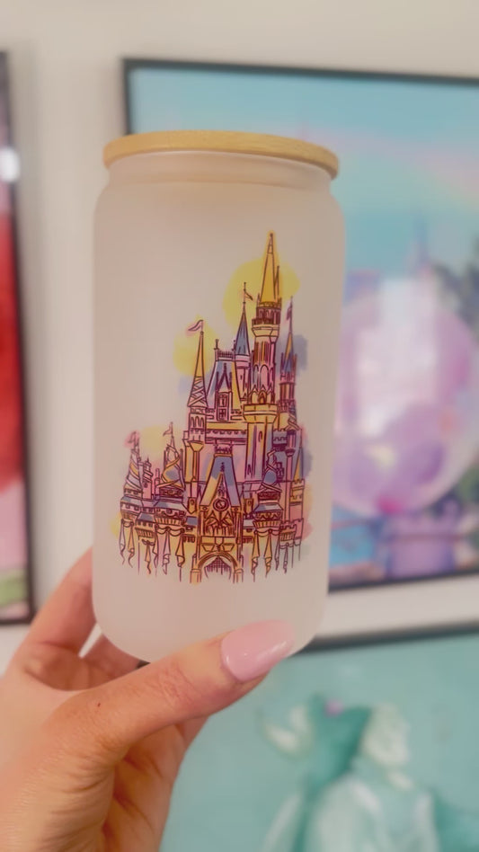 Magical castle watercolor cup
